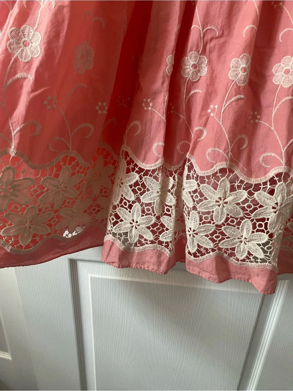 Cottage Core Gorgeous Cotton Floral Lace SLNY Fit & Flare Fairy Feminine Dress - Picture 7 of 11